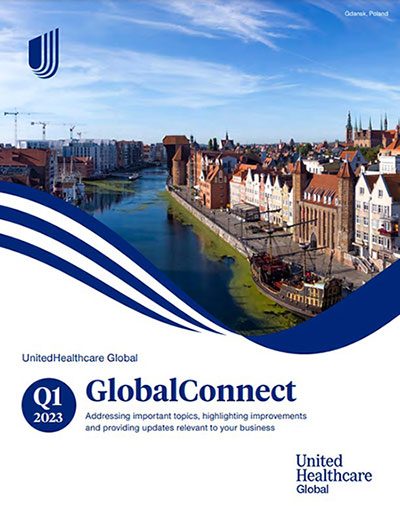Quarterly newsletter cover image with a photo of Gdansk, Poland